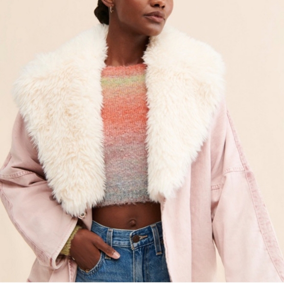 Free People Lolo Denim Jacket in Mauve size various NWT - Picture 7 of 11